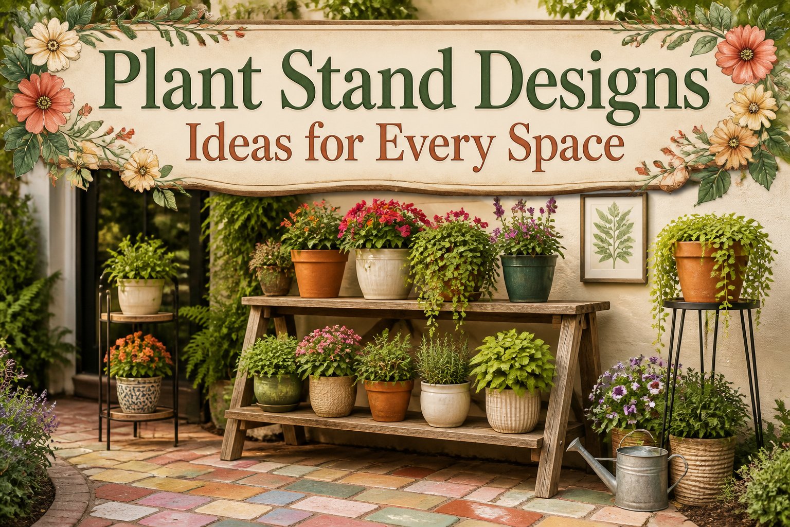 A collage of various innovative plant stand designs for 2026.